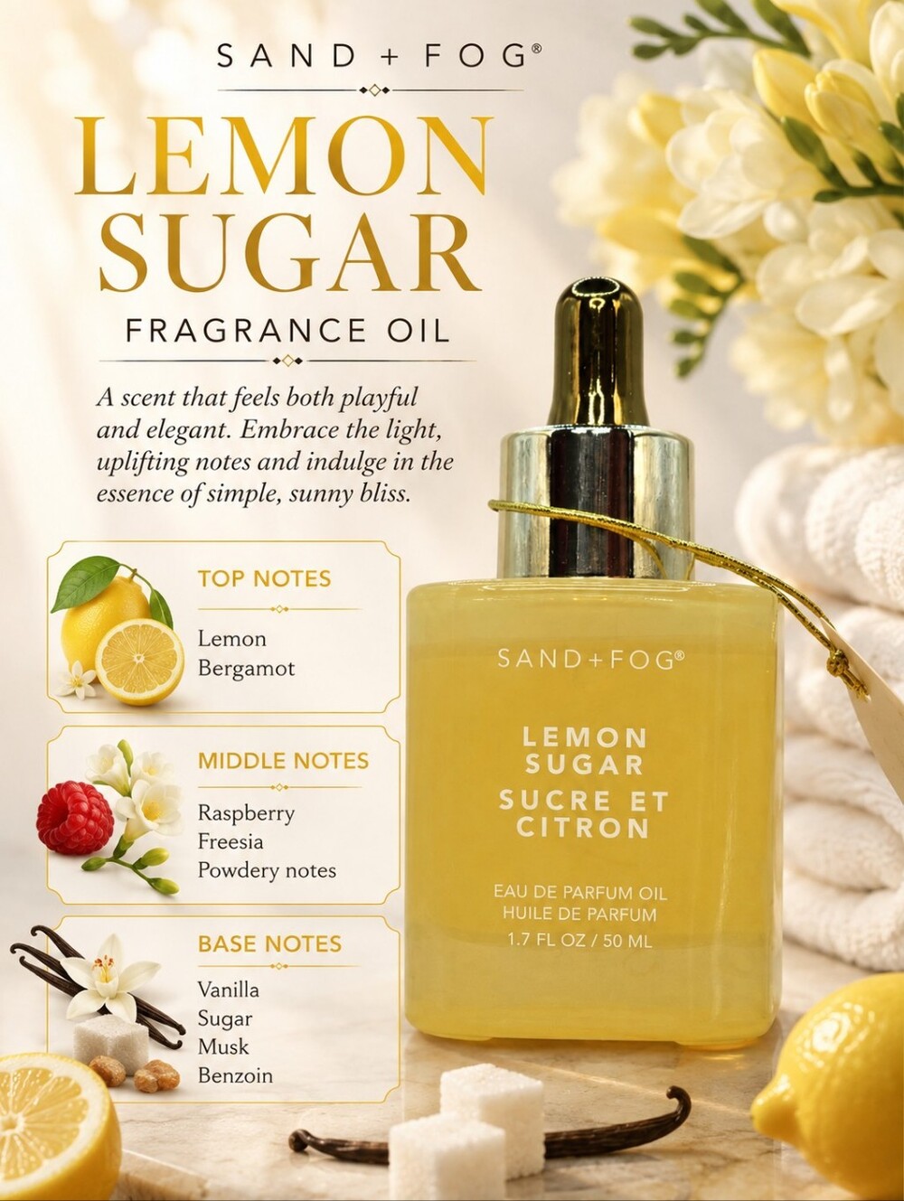 SAND+FOG Lemon Sugar Fragrance Oil
